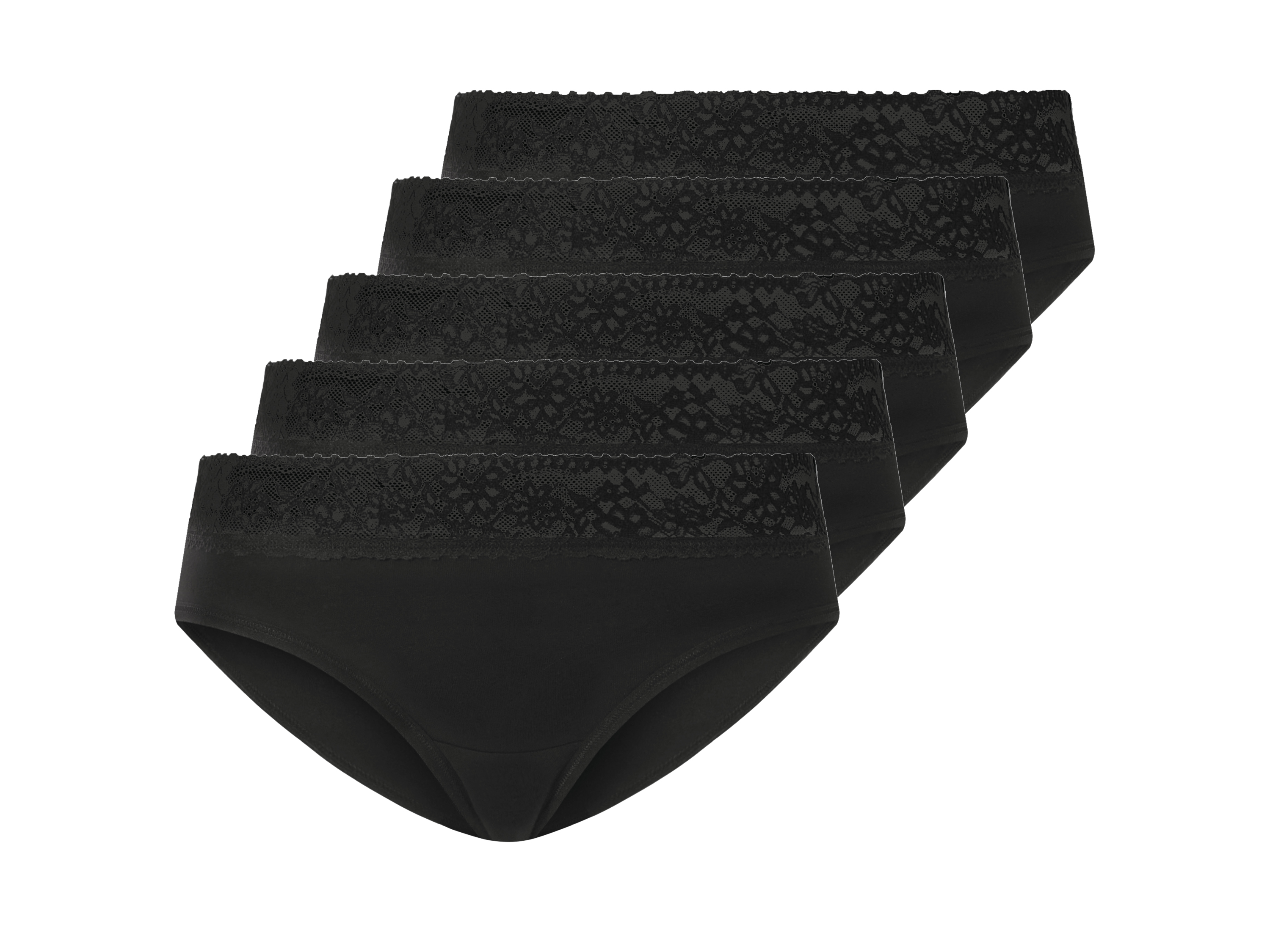 ESMARA® Majtki damskie typu hipster, 5 par (Czarny, L(44/46))