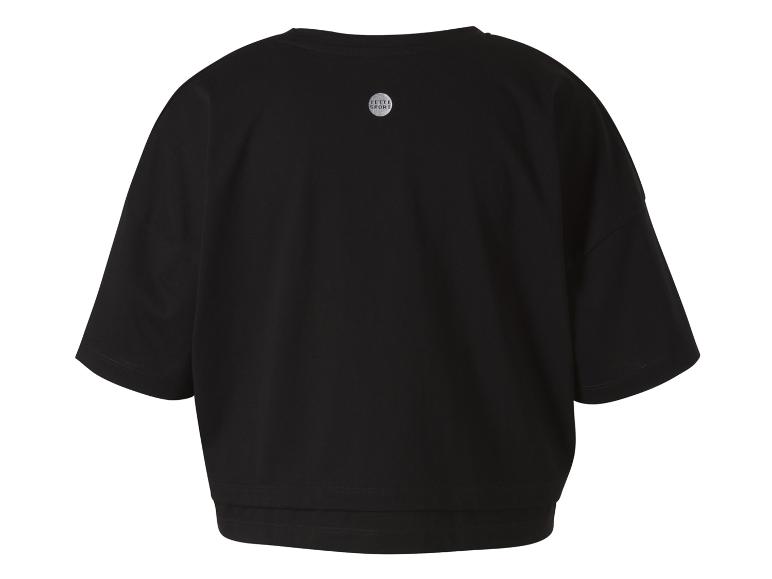 Czarny damski T-shirt Jette Sport z krótkim rękawem i okrągłym dekoltem.