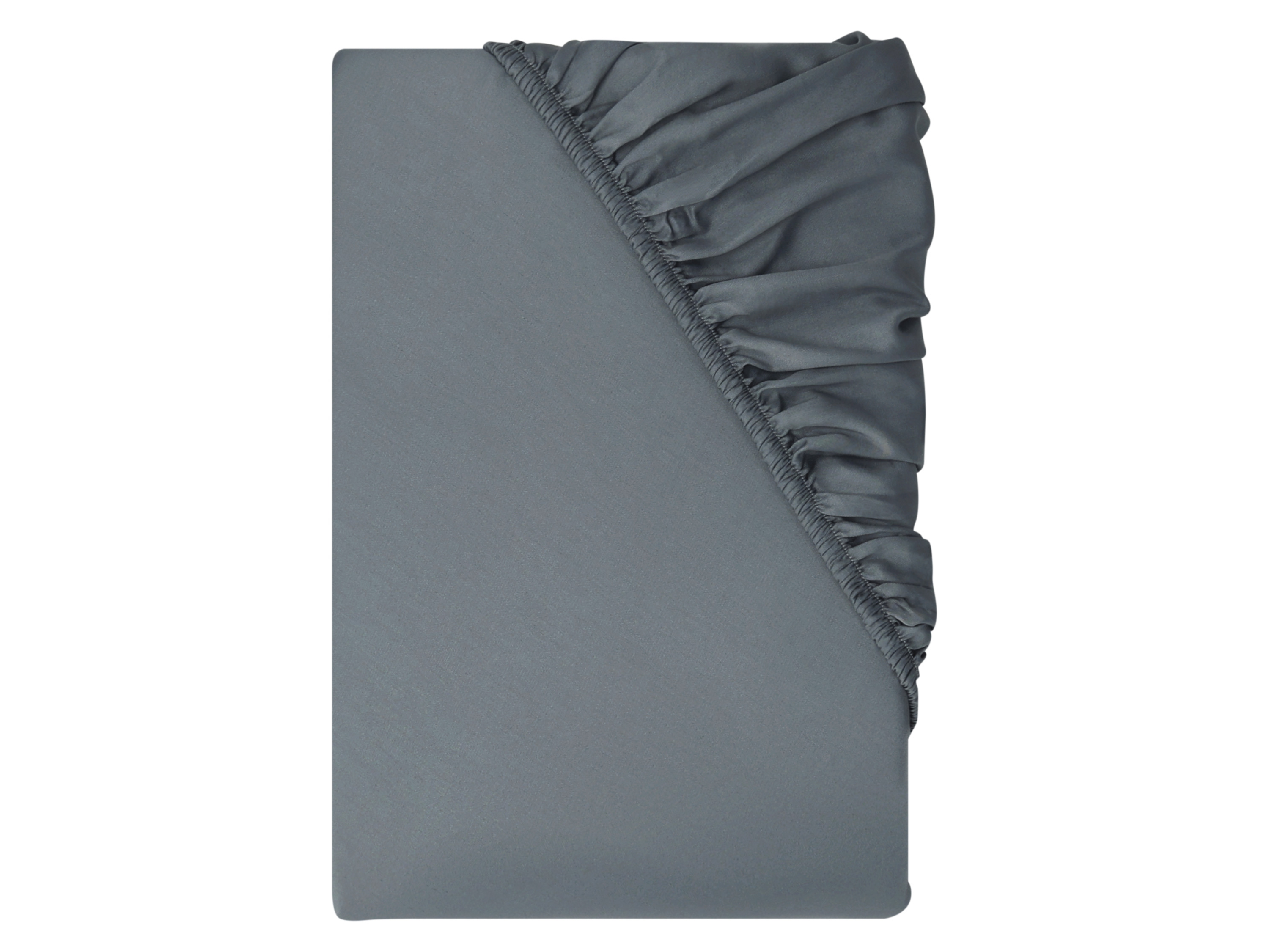 LIVARNO® Prześcieradło z bawełny satynowej z gumką, 180-200 x 200 cm (Ciemnoszary)
