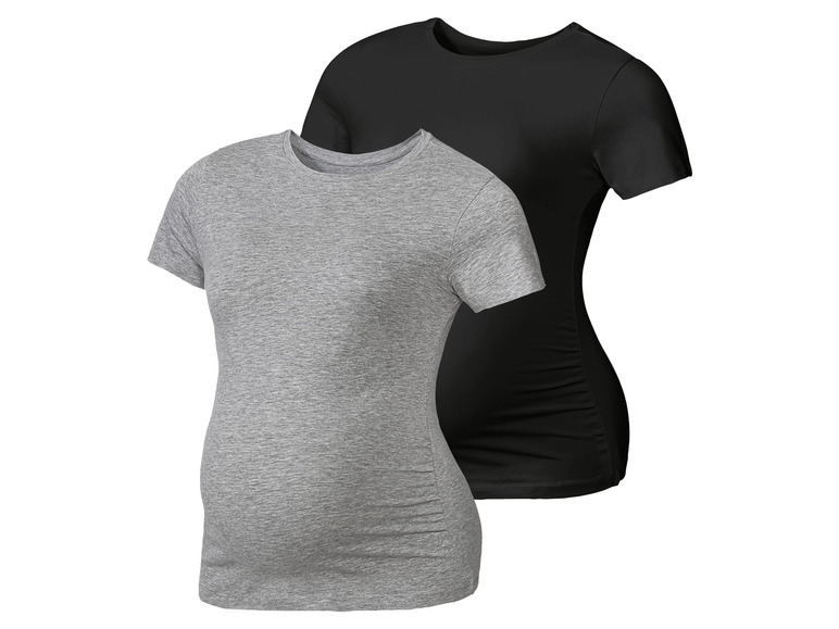 Pełny ekran: esmara® Koszulki ciążowe z bawełną, 2 sztuki - zdjęcie 2