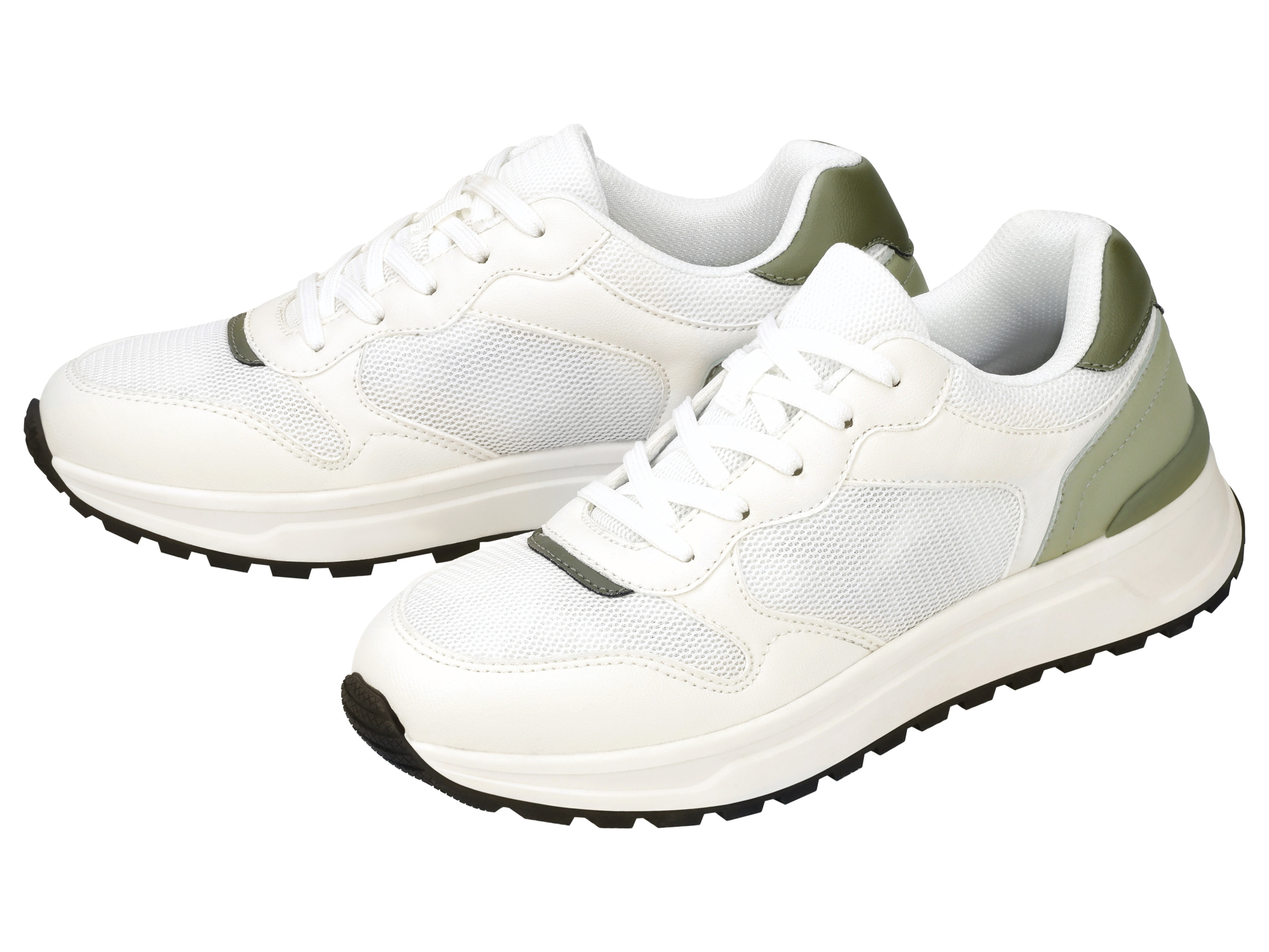 esmara® Buty sneakersy damskie (Biały/zielony, 37)