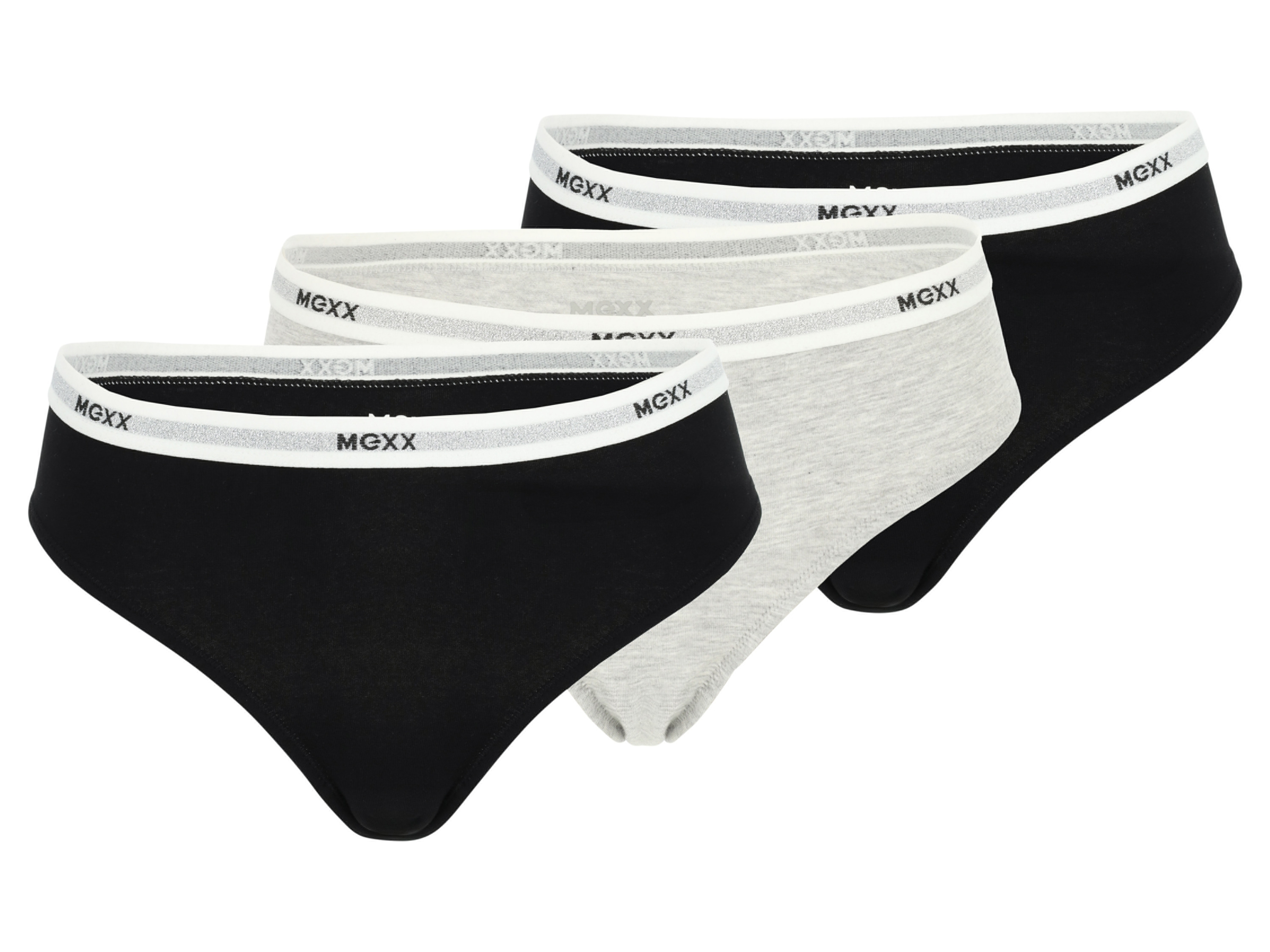 MEXX Majtki figi damskie z bawełną, 3 pary 