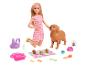 Zestaw do zabawy Barbie z lalką, psem i szczeniętami.