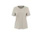 Beżowa damska koszulka z krótkim rękawem i okrągłym dekoltem