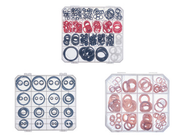 PARKSIDE® Zestaw uszczelek, 386 elementów, o-ringów, 419 elementów lub pierścieni miedzianych, 100 elementów