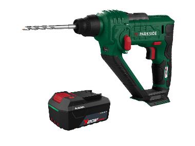 PARKSIDE® Zestaw Akumulatorowa młotowiertarka udarowa, 20 V z akumulatorem litowo-jonowym, 4 Ah