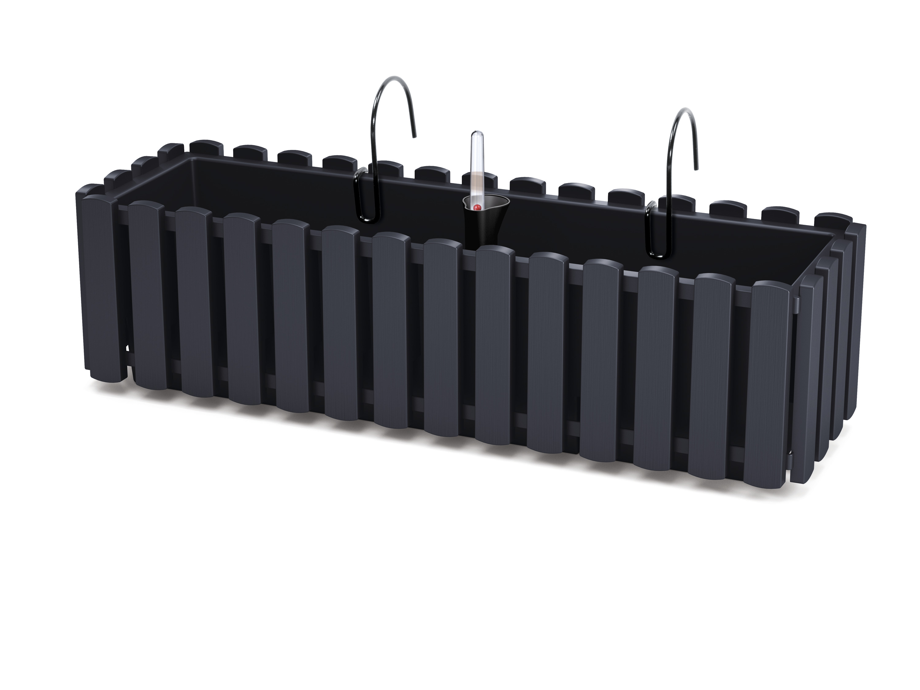 PROSPERPLAST Skrzynka balkonowa „BOARDEE FENCE W”, z systemem nawadniania.