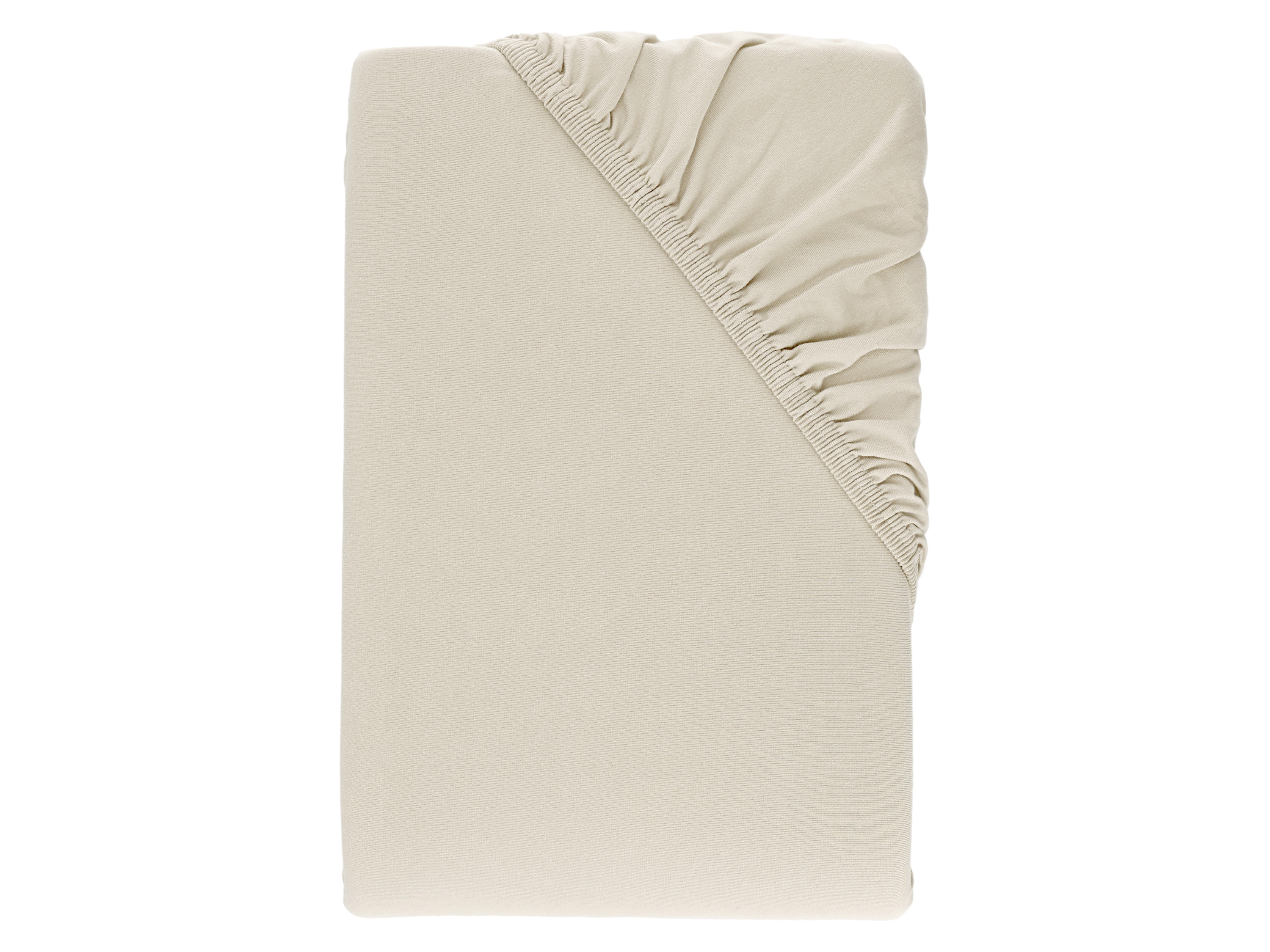 LIVARNO® Prześcieradło z dżerseju z gumką bi-elastic, 180-200 x 200 cm (Beżowy)