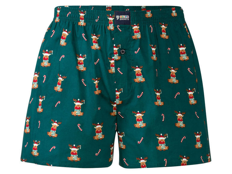 Pełny ekran: Happy Shorts Bokserki męskie z guzikami z motywem świątecznym, 1 para - zdjęcie 2