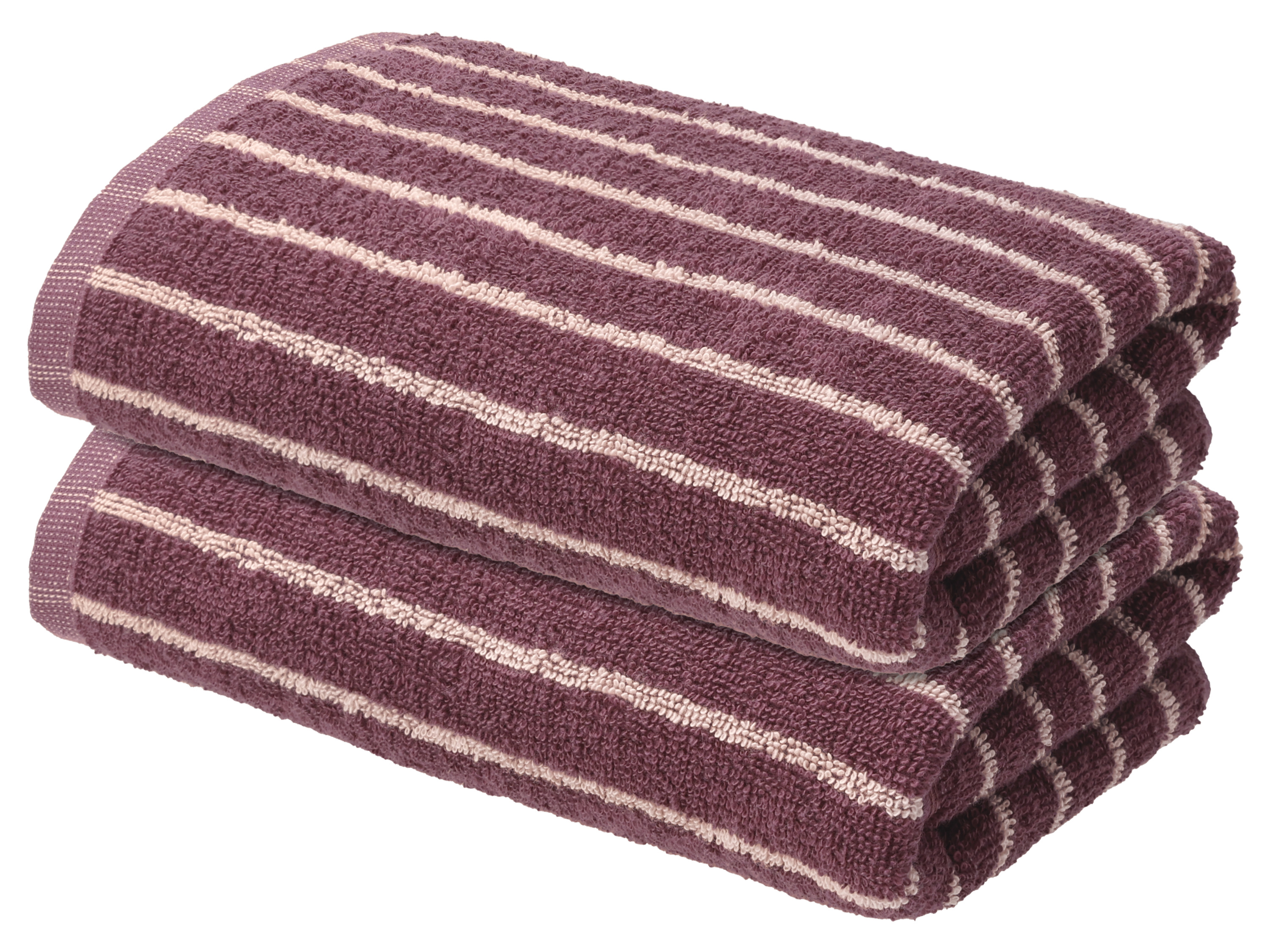 LIVARNO® Ręczniki frotte, 2 sztuki, 50 x 100 cm (Bordowy)