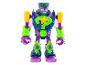 Zabawka robot w kolorze fioletowym i zielonym.