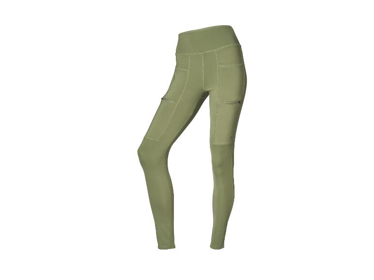 Zielone damskie legginsy sportowe z kieszeniami