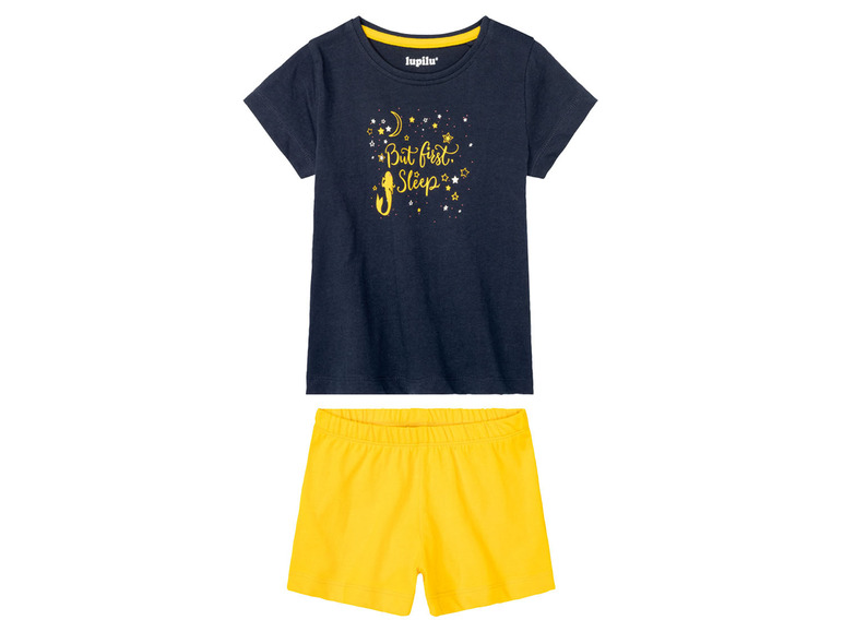 Pełny ekran: LUPILU® Piżama dziewczęca z biobawełny (koszulka + szorty), 1 komplet - zdjęcie 10