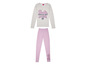 Szary longsleeve z różowym nadrukiem Barbie i pasujące różowe legginsy.