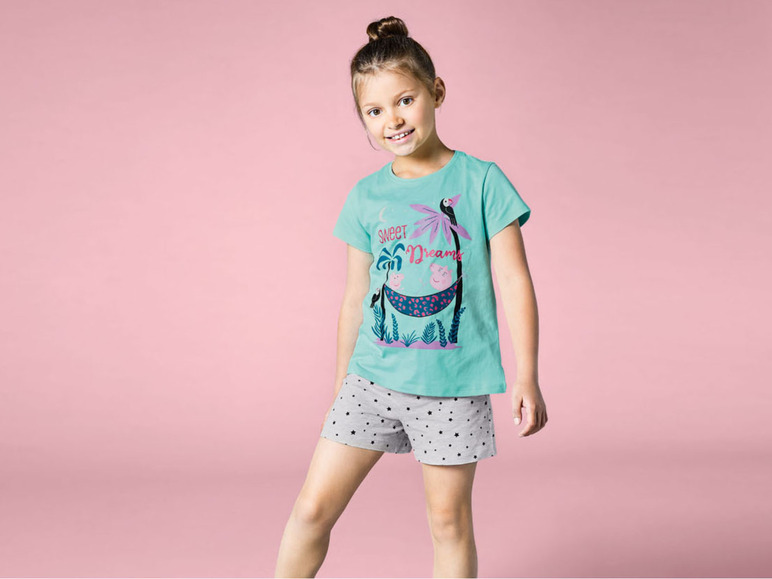 Pełny ekran: Piżama dziewczęca z bohaterami bajek (koszulka + szorty), 1 komplet - zdjęcie 3