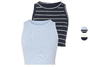 esmara® Crop topy damskie z bawełną, 2 sztuki