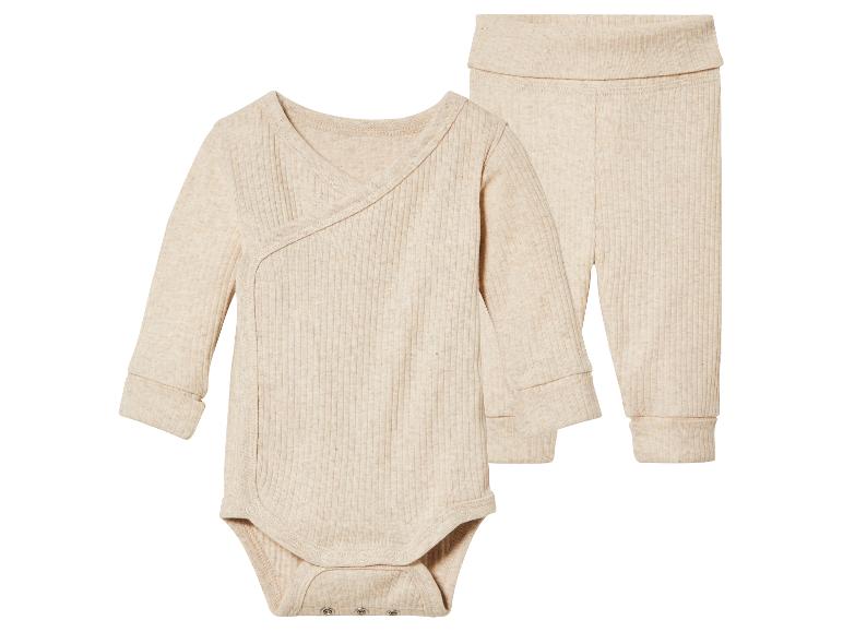 Beżowy pajacyk z długim rękawem i spodnie