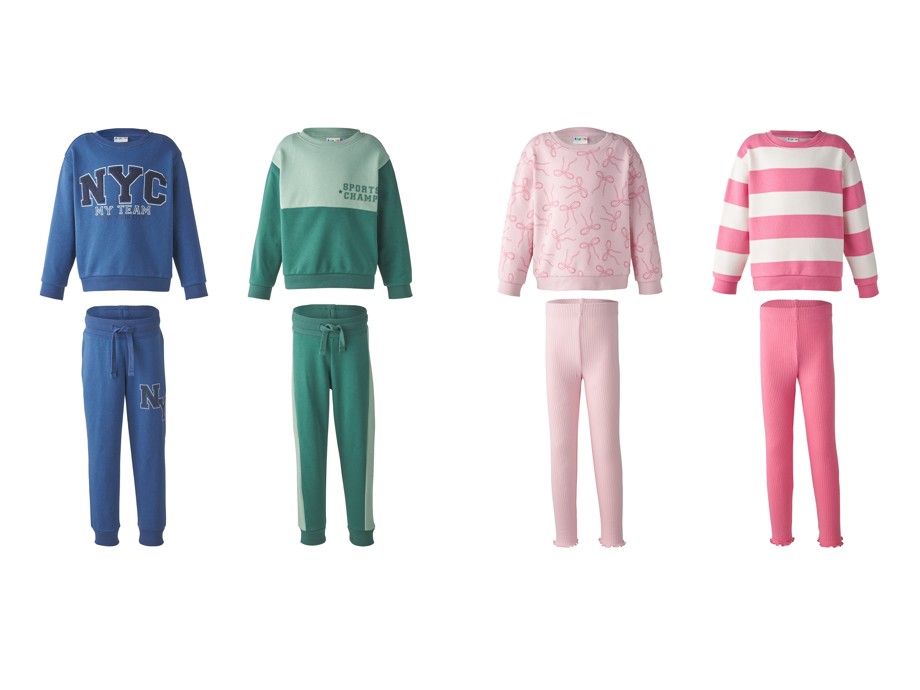 LUPILU® Zestaw dziecięcy: bluza dresowa i spodnie lub legginsy