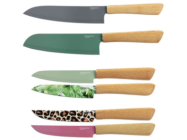 ERNESTO® Nóż lub Zestaw 2 noży ze stali szlachetnej z bambusową rękojeścią
