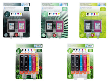 UNITED OFFICE® Wkłady atramentowe tusze do drukarki, multipack