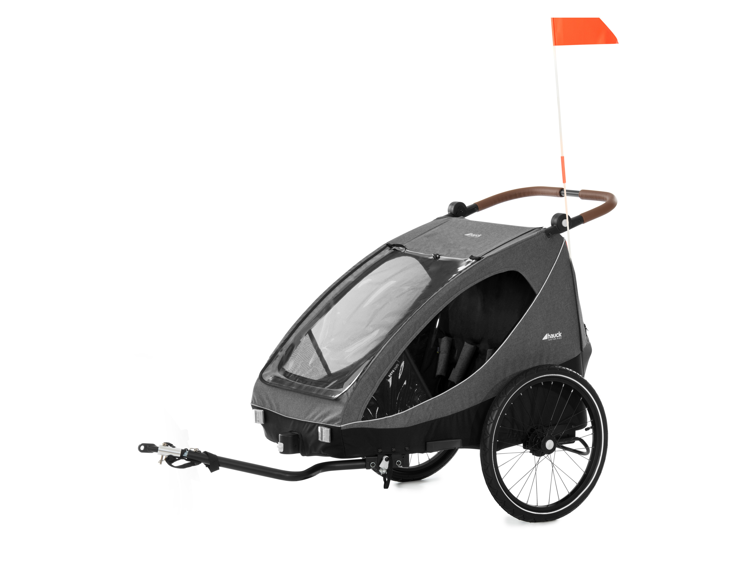 hauck Przyczepka rowerowa 2w1 Dryk Duo (Melanżowy szary)