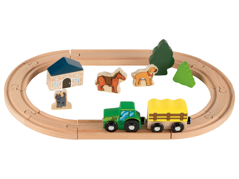 Pełny ekran: Playtive Zestaw drewnianych torów kolejowych, 18 elementów - zdjęcie 2