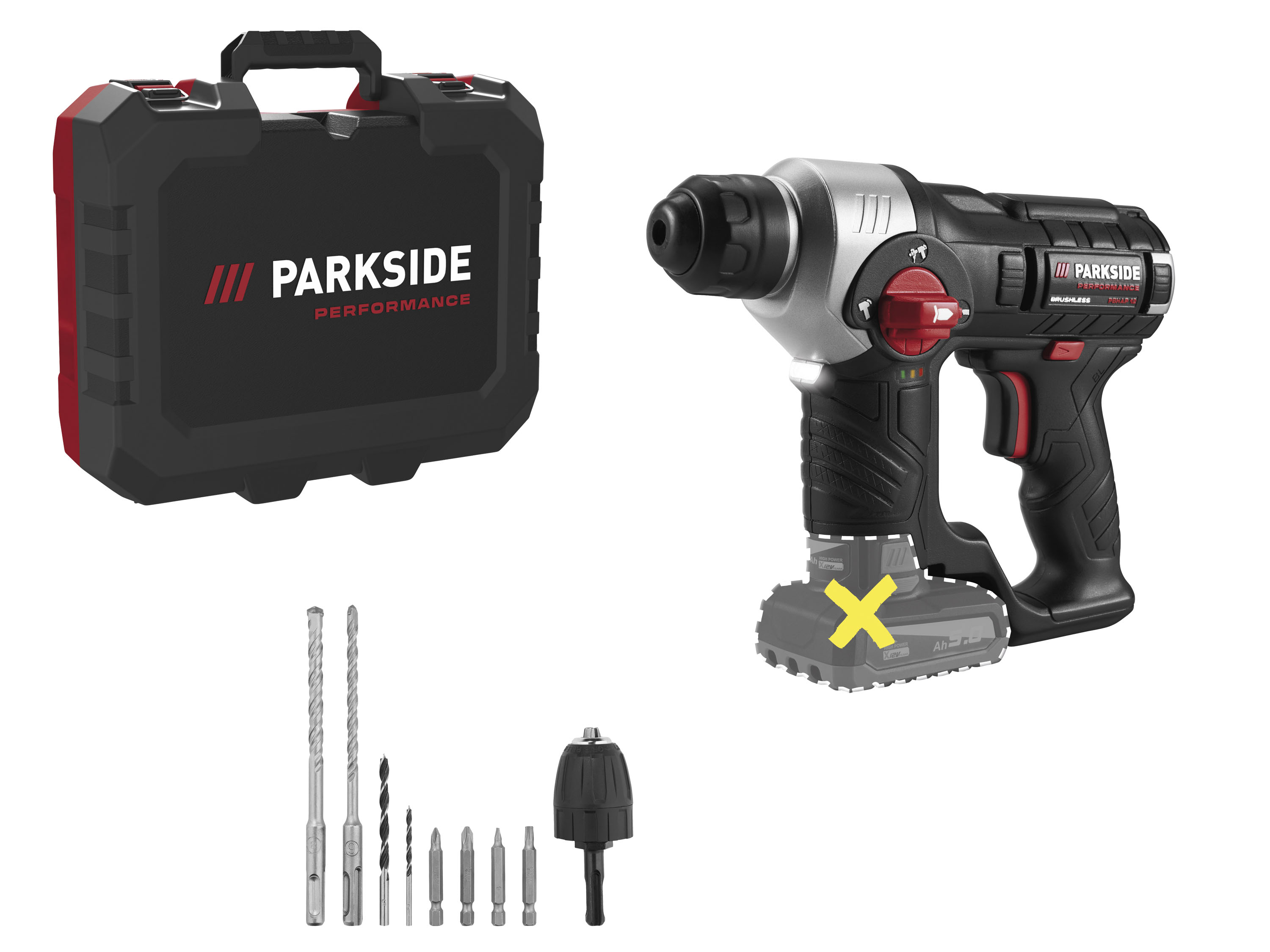 PARKSIDE PERFORMANCE® Akumulatorowa młotowiertarka 12 V (bez akumulatora i ładowarki)