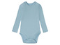 Jasnoniebieski body dla niemowląt z długimi rękawami.
