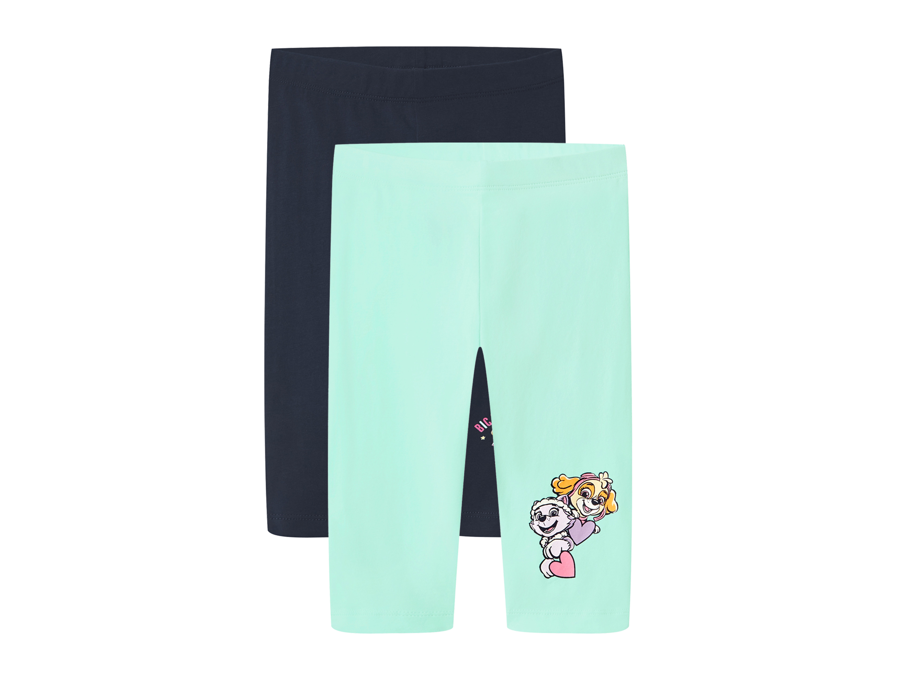 LUPILU® Legginsy capri dziecięce Psi Patrol, 2 sztuki (Miętowy, 122/128)
