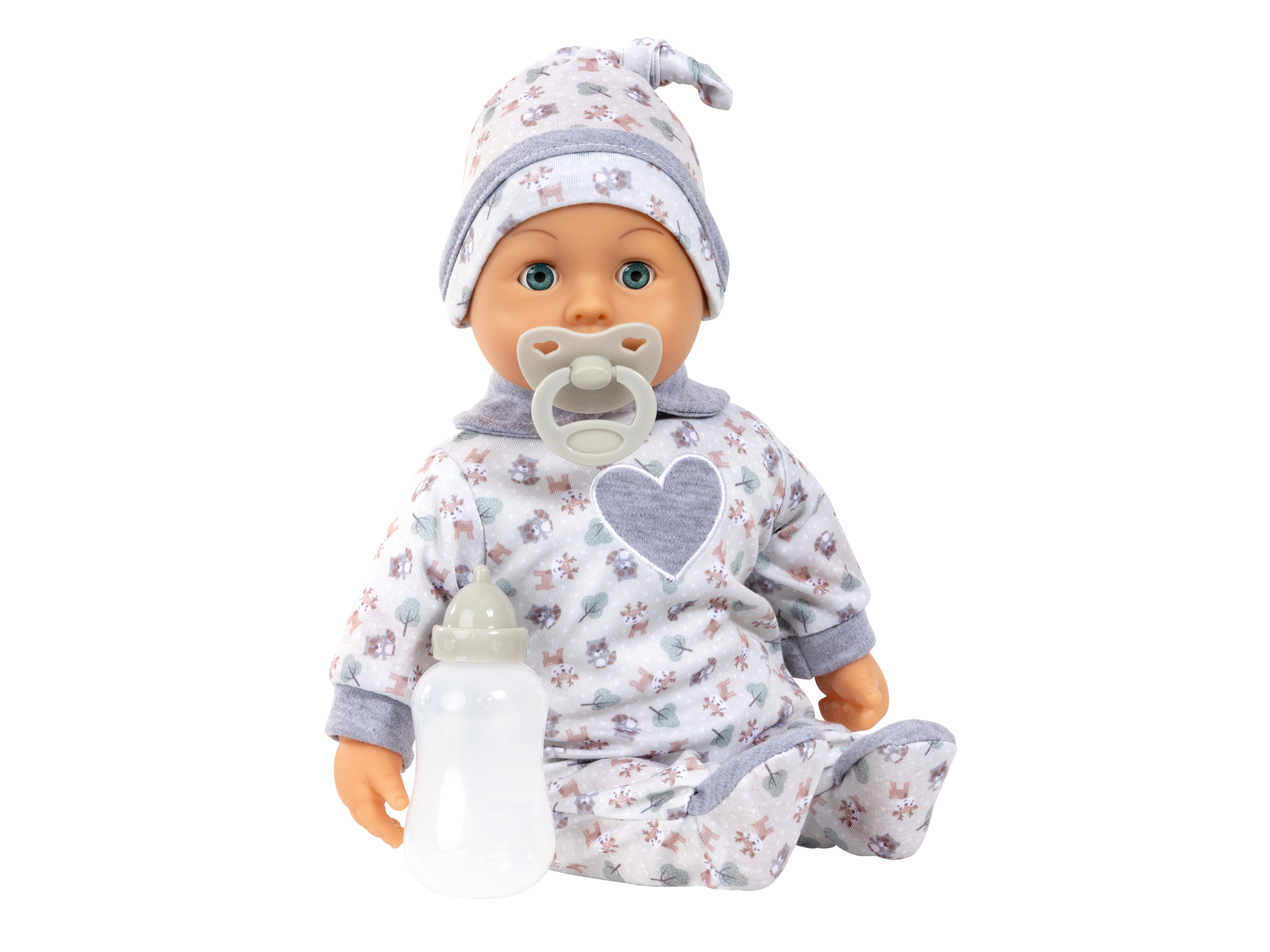 BAYER DESIGN Lalka First Words Baby, 38 cm (Szary)