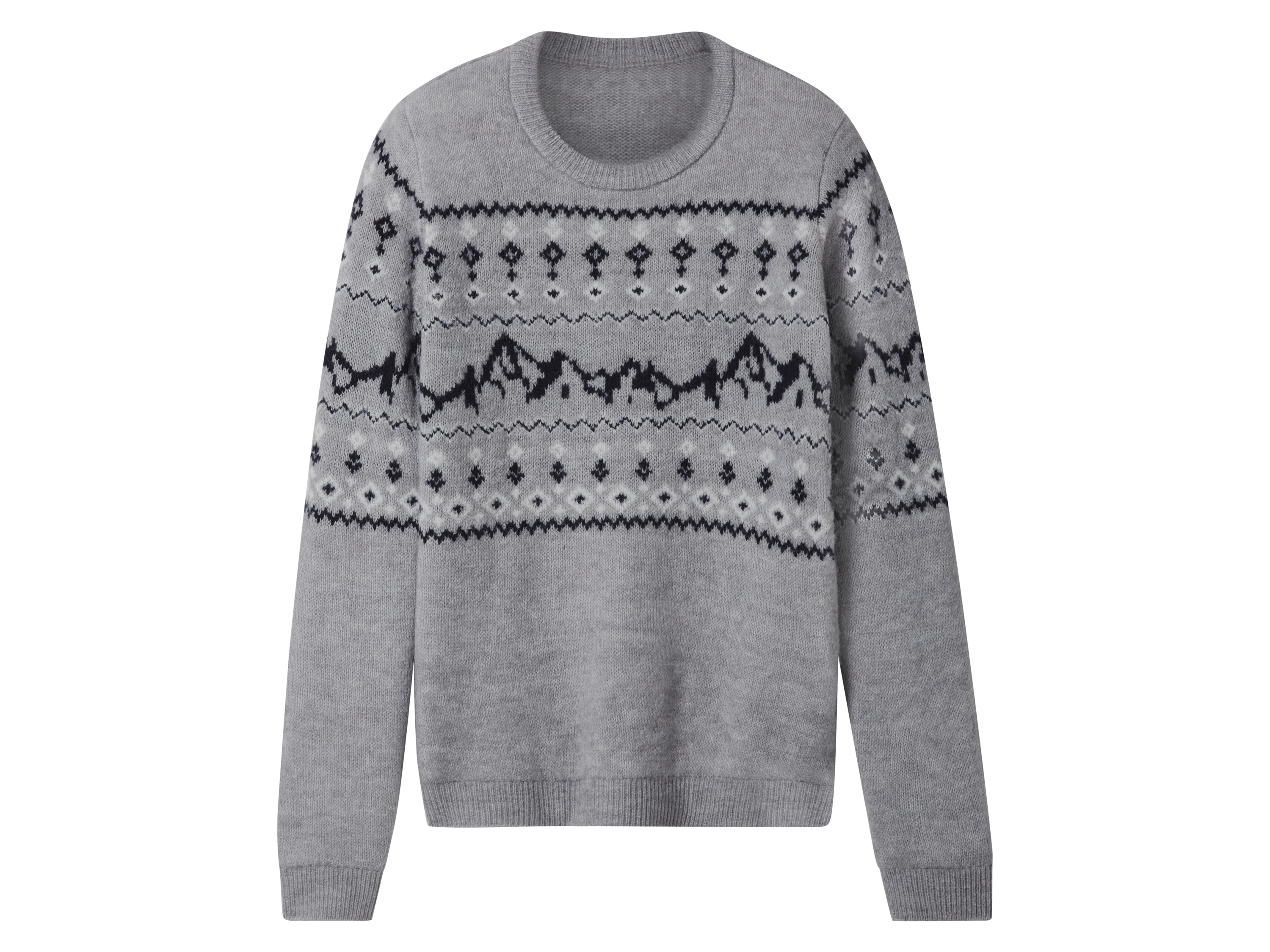 esmara® Sweter dziecięcy ze świątecznym wzorem (Szary, 146/152)