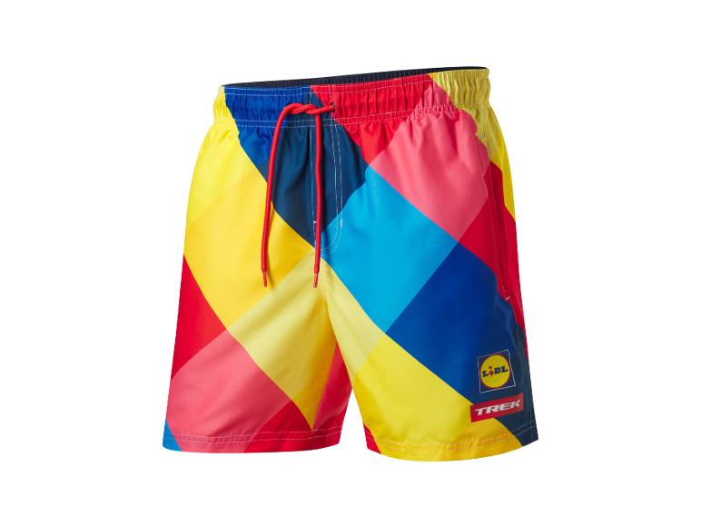 Krótkie spodenki kąpielowe Trek i Lidl, wielokolorowe.