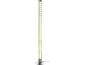 Zielona, brokatowa lampa podłogowa LED z chromowaną podstawą