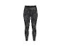 Damskie legginsy sportowe w szaro-czarny wzór moro