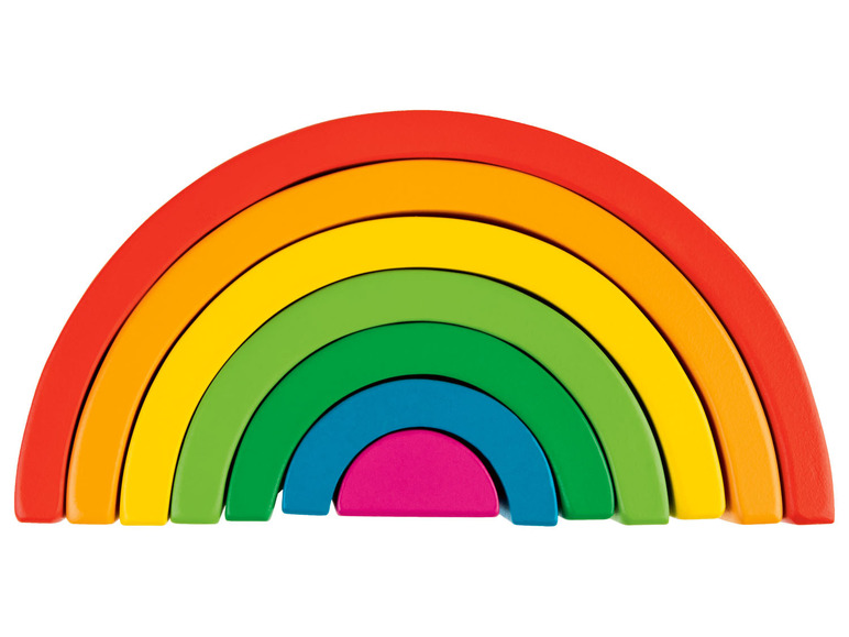 Pełny ekran: Playtive Drewniana układanka Montessori w kolorach tęczy, 1 zestaw - zdjęcie 4