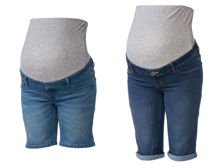 Pełny ekran: esmara Szorty jeansowe damskie ciążowe z elastycznym pasem - zdjęcie 1