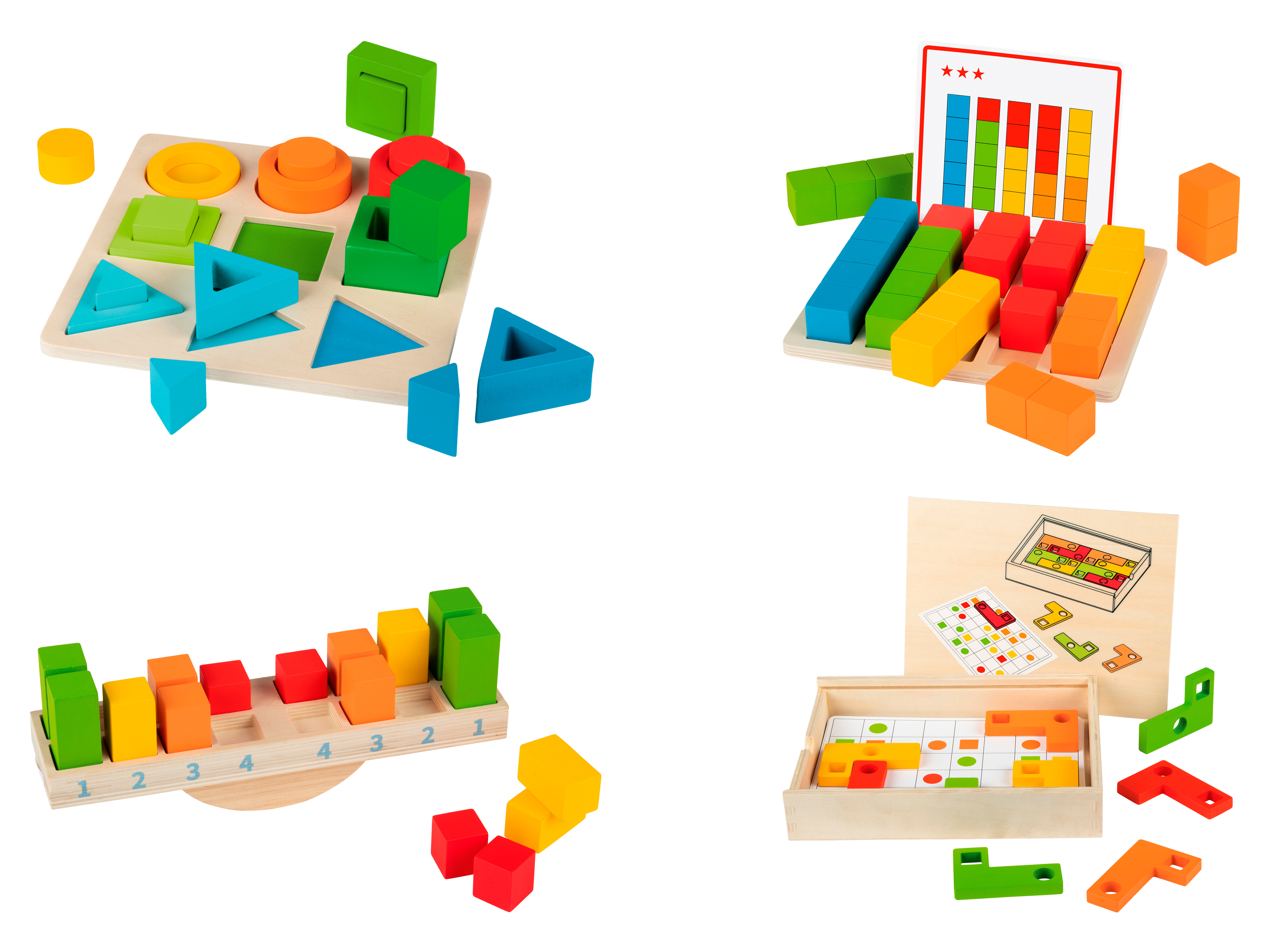 Zdjęcia - Pozostałe zabawki Playtive Drewniana gra kształty geometryczne, Równowaga, Liczenie, Kształt