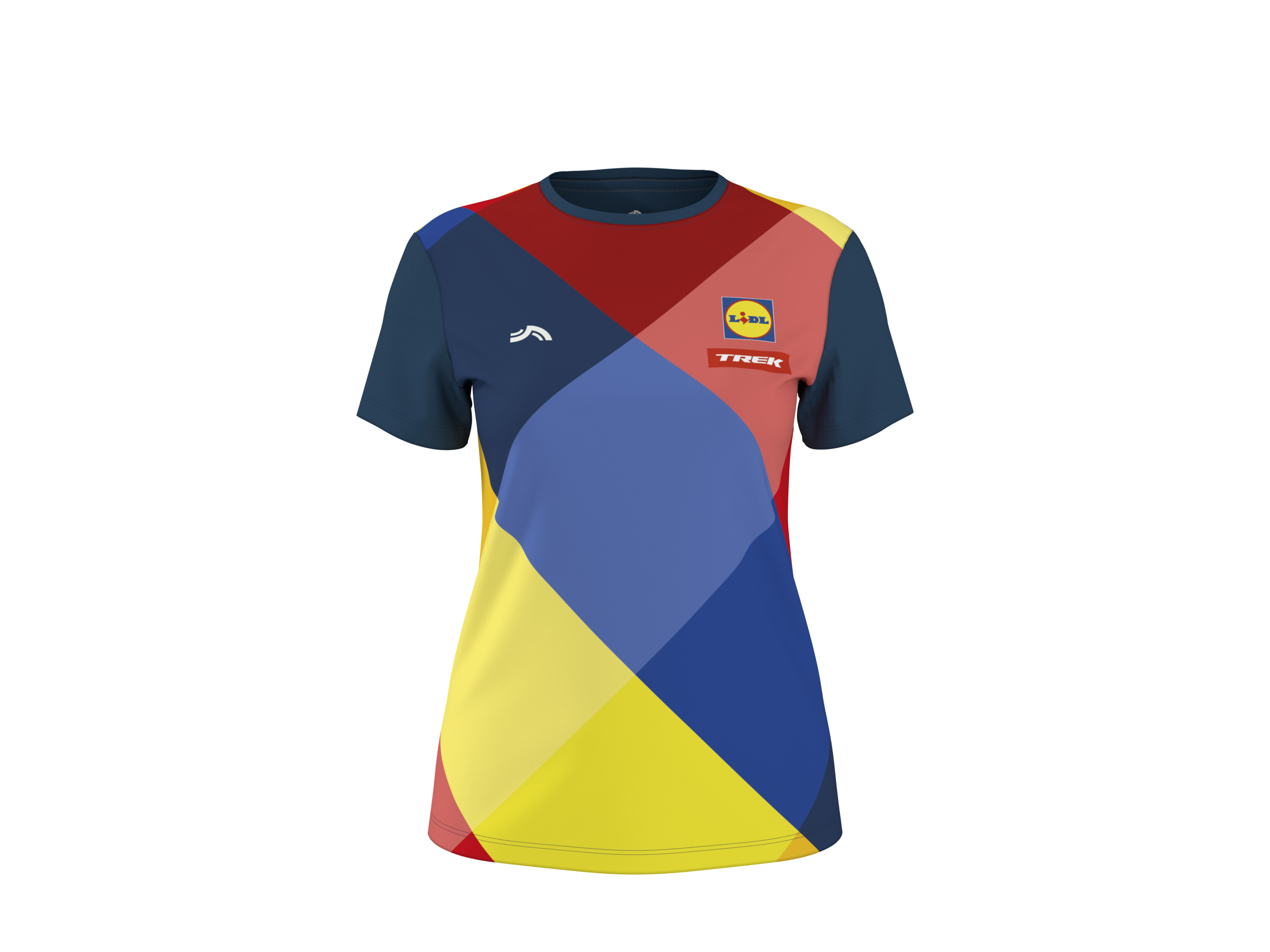 CRIVIT Koszulka funkcyjna damska Lidl-Trek (żółty/czerwony/granatowy, XS (32/34))