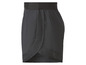 Czarne spodenki sportowe z elastycznym pasem.