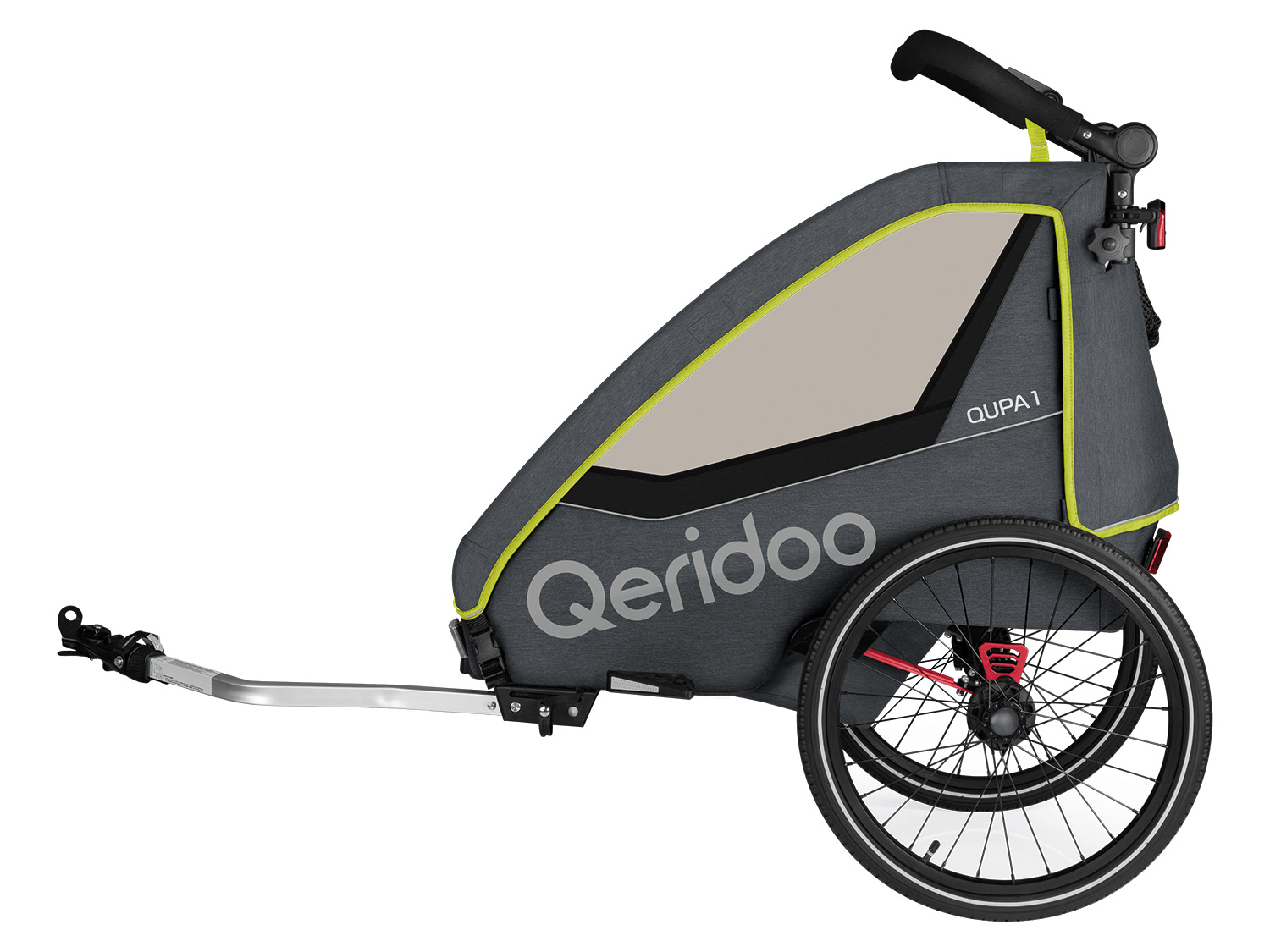 Qeridoo Przyczepka rowerowa QUPA 1 (Limonkowy)