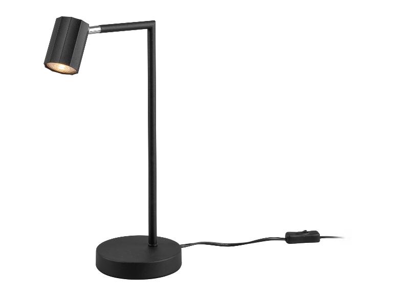 Nowoczesna czarna lampa biurkowa LED.
