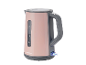 Różowy czajnik SilverCrest z szarymi akcentami.
