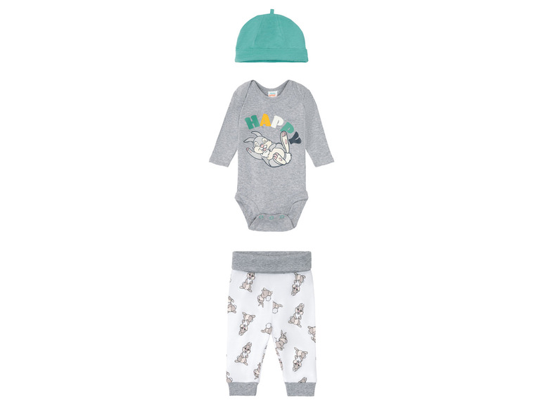 Pełny ekran: Komplet niemowlęcy (spodnie + body + czapeczka), 3 elementy - zdjęcie 3