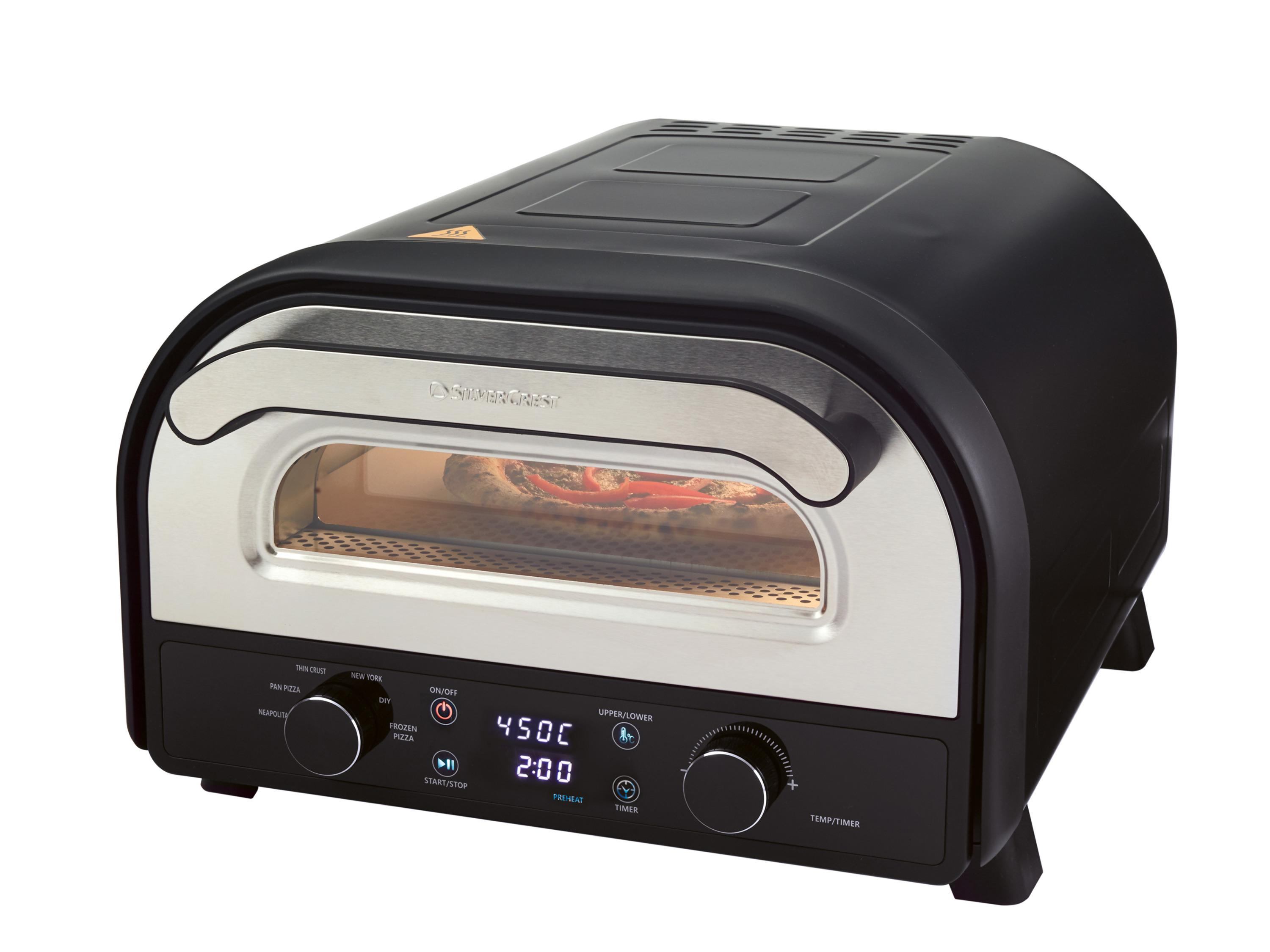 SILVERCREST® Elektryczny piec do pizzy, 2400 W, SPE 2400 A1, z kamieniem z kordierytu