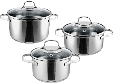 SILVERCREST® Zestaw garnków ze stali szlachetnej