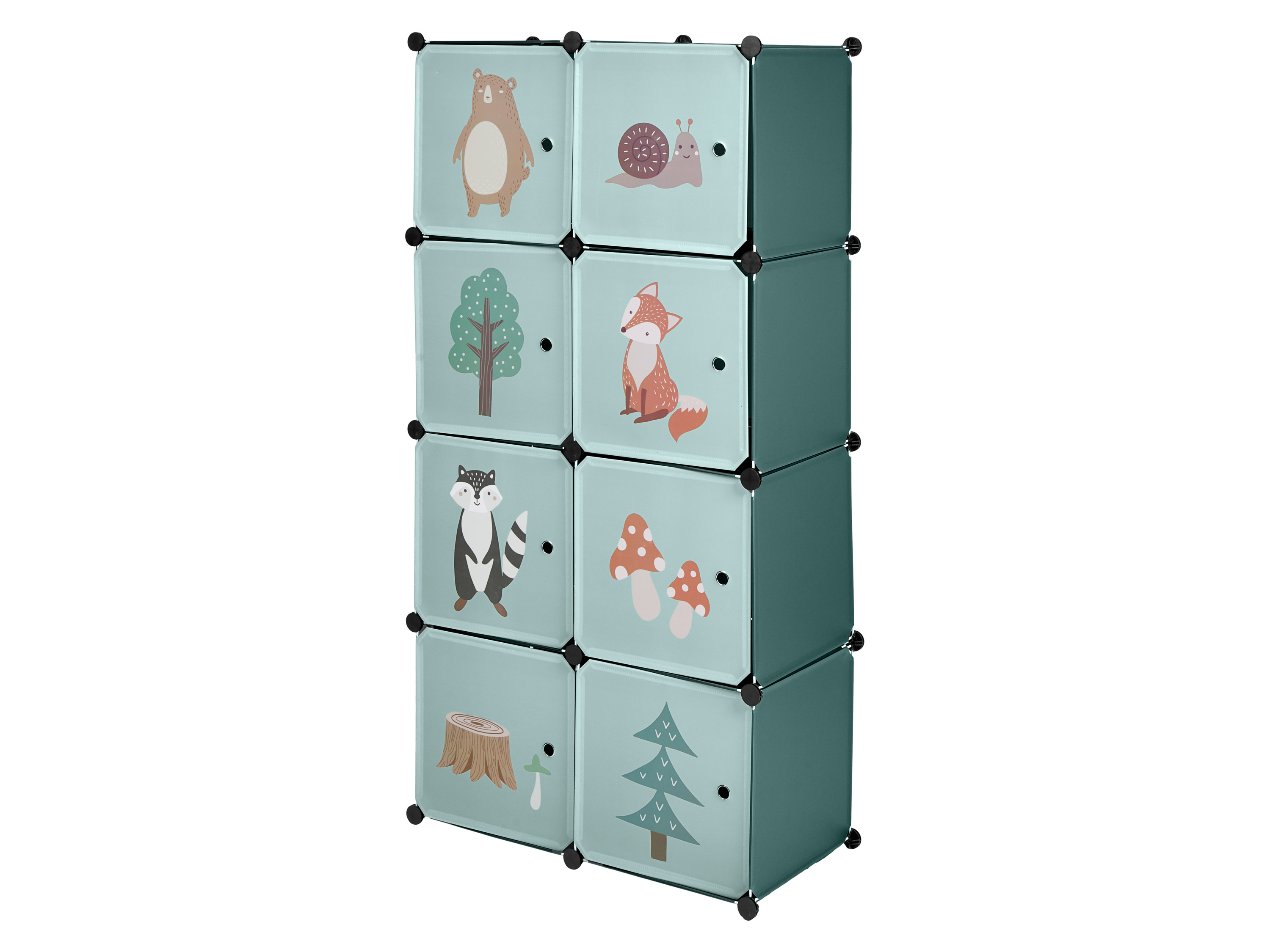 LUPILU® Regał modułowy dla dzieci, 74 x 36 x 144 cm (Lisek)