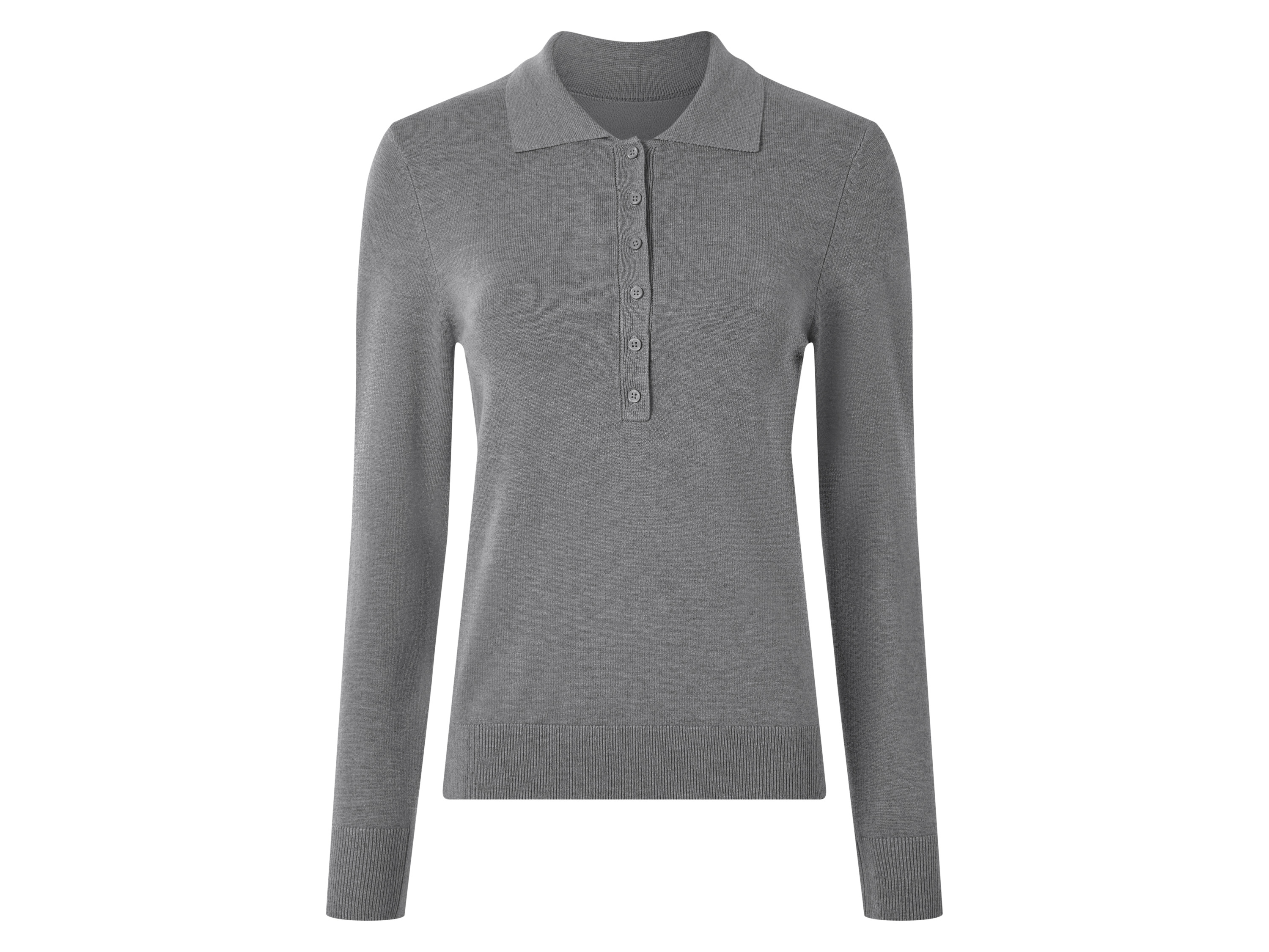 ESMARA® Sweter polo z cienkiej dzianiny z wiskozą (Szary, XS (32/34))