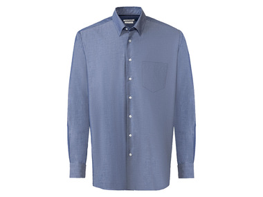 NOBEL LEAGUE® Koszula biznesowa męska Regular Fit, z bawełny, struktura/niebieski