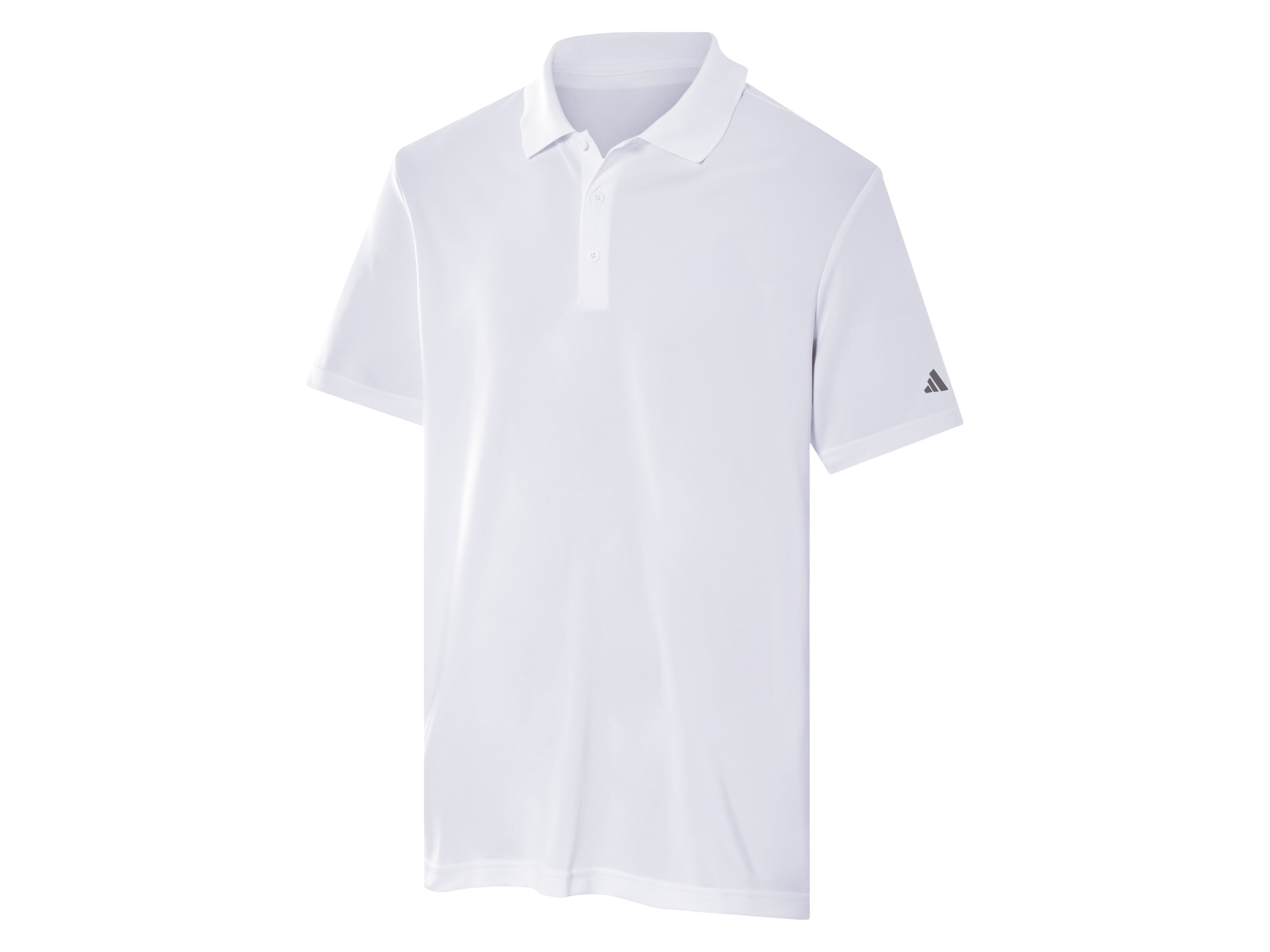 Męska koszulka polo adidas z logo na rękawie (biała)