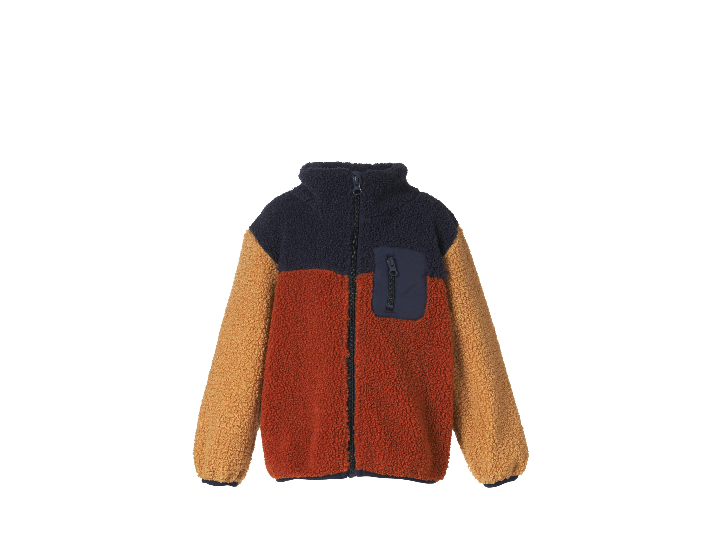 LUPILU® Kurtka dziecięca z polaru teddy (Navy/brązowy, 110/116)